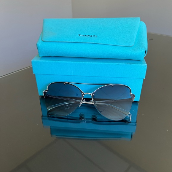 Tiffany & Co. Silver and Blue Sunglasses - Picture 6 of 12